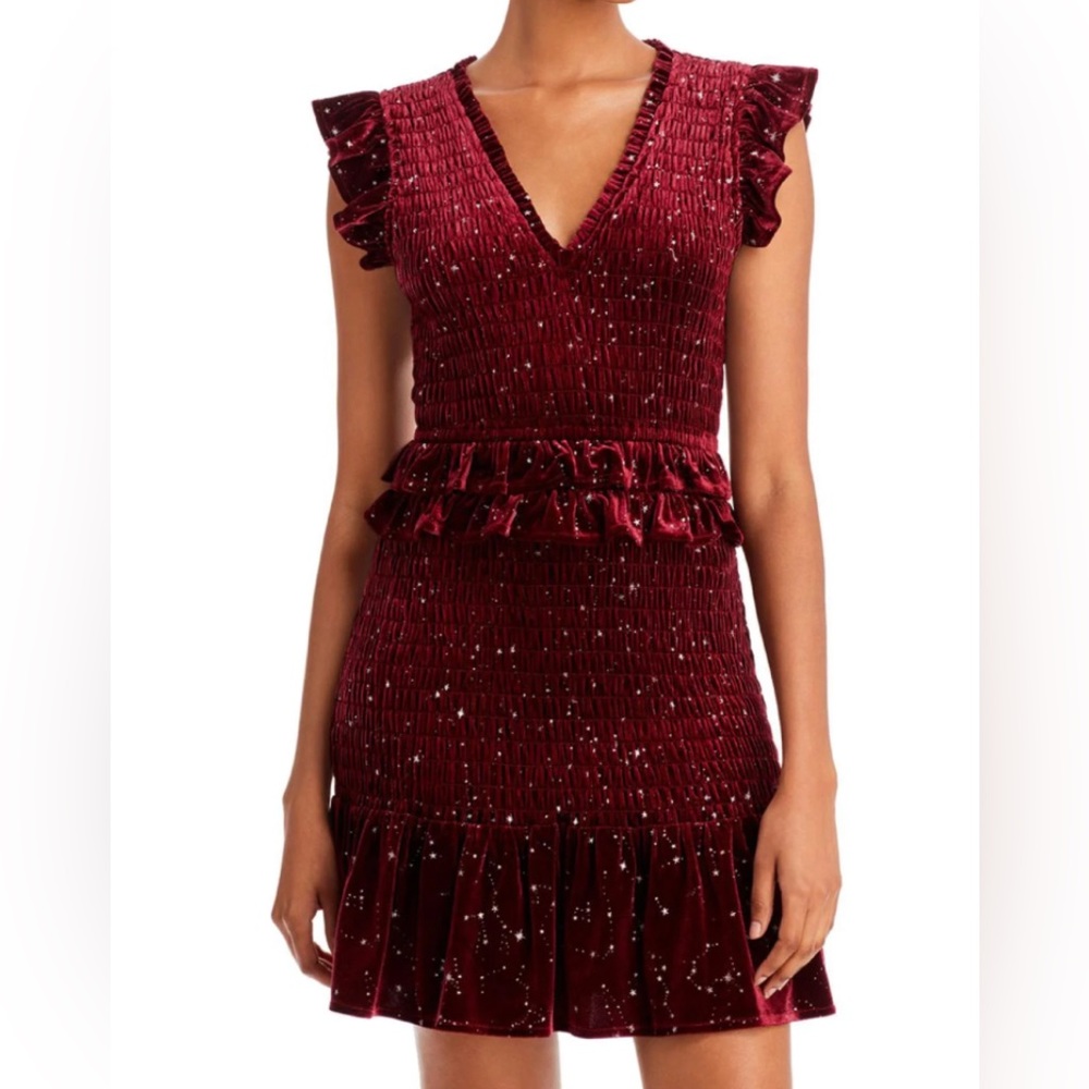 Aqua velvet mini dress